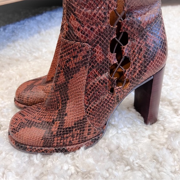 Free People Snakeskin Marietta Heeled Booties - Picture 5 of 10